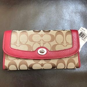 Coach Signature Checkbook Wallet